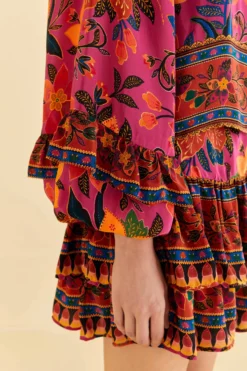 Farm Rio Pink Tropical Tapestry Long Sleeve Blouse -Farm Rio Shop 315105 06 scaled