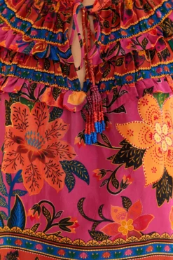 Farm Rio Pink Tropical Tapestry Long Sleeve Blouse -Farm Rio Shop 315105 07 scaled