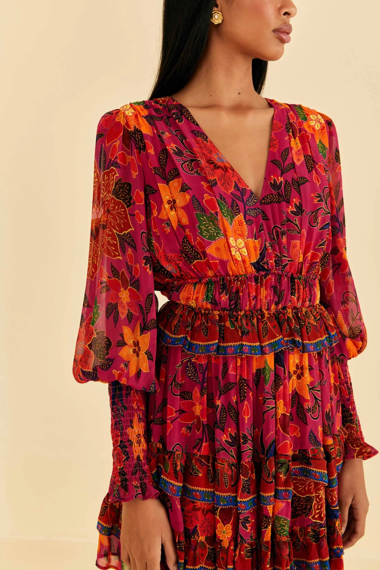 Farm Rio Pink Tropical Tapestry Mini Dress 3 Farm Rio Pink Tropical Tapestry Mini Dress - Image 3