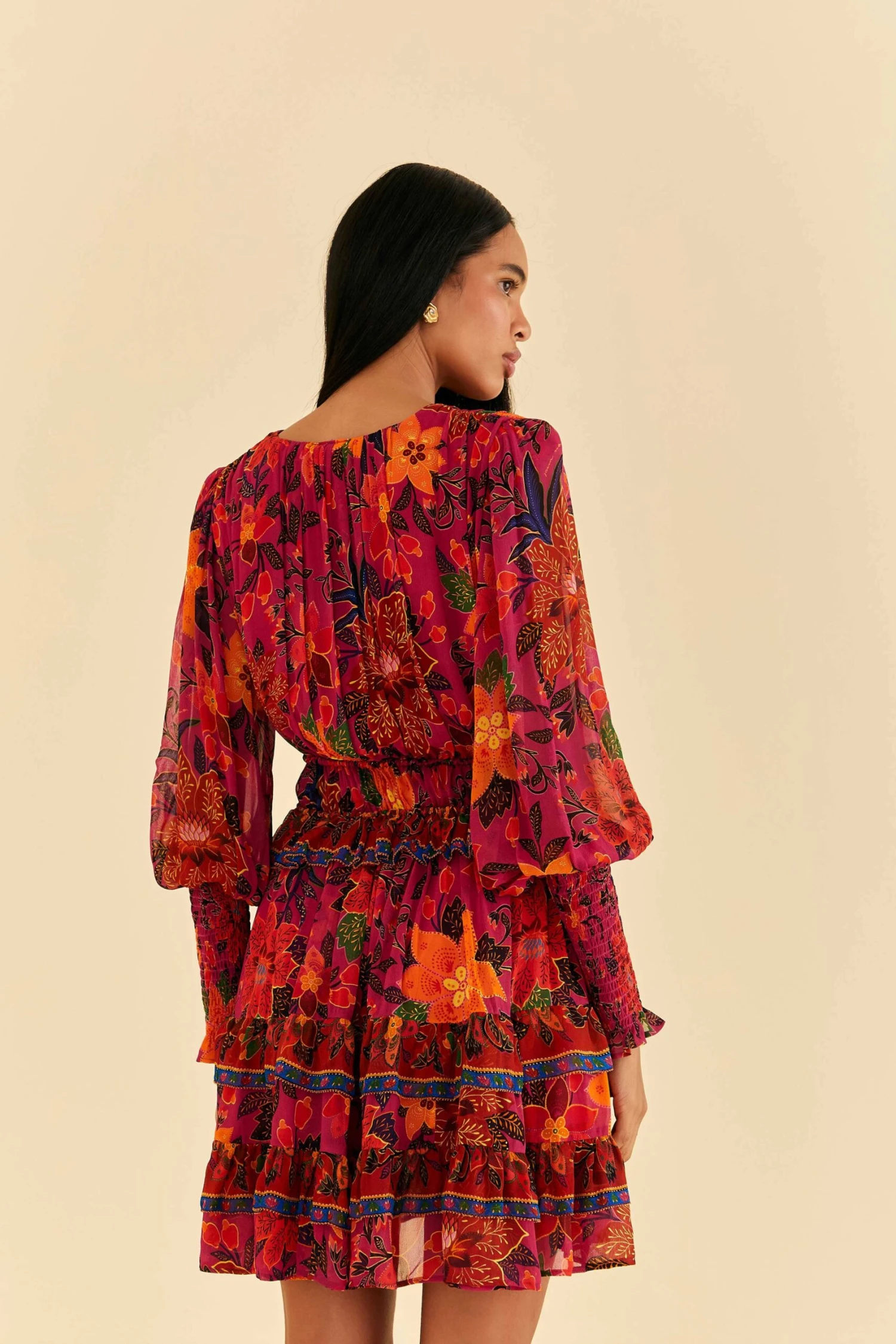 Farm Rio Pink Tropical Tapestry Mini Dress 4 Farm Rio Pink Tropical Tapestry Mini Dress - Image 4