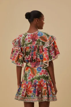 Farm Rio Off-White Tropical Yard Mini Skirt -Farm Rio Shop 315950 04