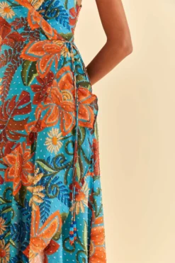 Farm Rio Blue Flower Dream Sleeveless Midi Dress -Farm Rio Shop 315953 03 scaled