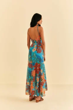 Farm Rio Blue Flower Dream Sleeveless Midi Dress -Farm Rio Shop 315953 04 scaled