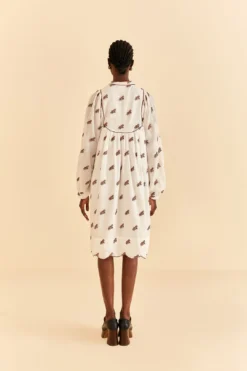 Farm Rio Off-White Embroidered Horses Midi Dress 9 Farm Rio Off-White Embroidered Horses Midi Dress -Farm Rio Shop 315962 04