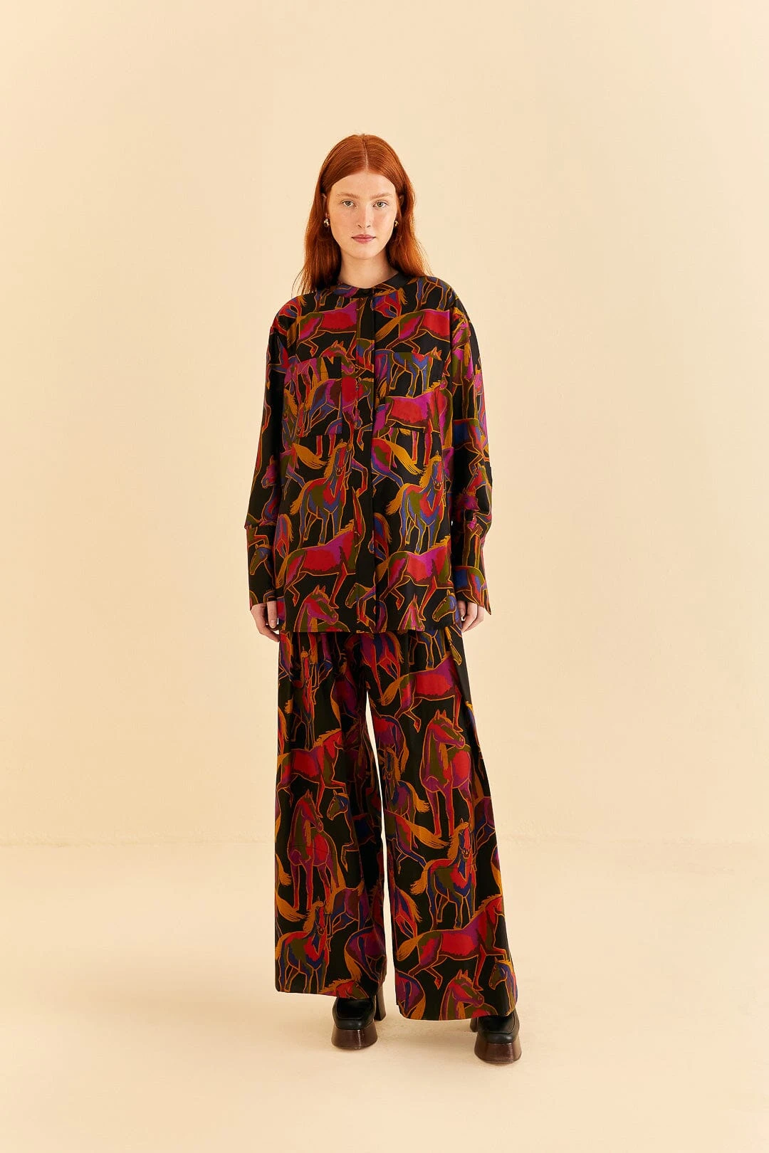 Farm Rio Black Wild Horses Pants 1 Farm Rio Black Wild Horses Pants