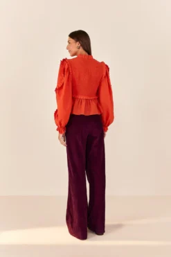 Farm Rio Burgundy Corduroy Pants -Farm Rio Shop 316009 04