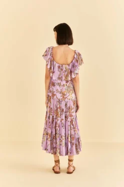 Farm Rio Lilac Floral Monkey Short Sleeve Maxi Dress -Farm Rio Shop 316417 04 scaled