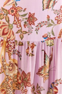 Farm Rio Lilac Floral Monkey Short Sleeve Maxi Dress -Farm Rio Shop 316417 06 scaled