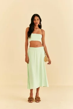 Farm Rio Mint Midi Skirt