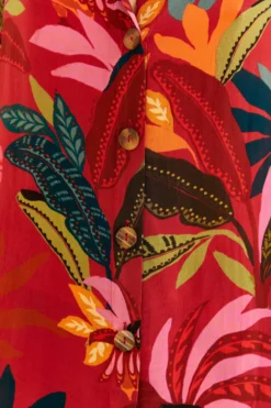 Farm Rio Red Rooster Leaves Long Sleeve Shirt -Farm Rio Shop 316428 05 scaled