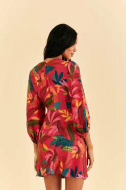 Farm Rio Red Rooster Leaves Long Sleeve Mini Dress 8 Farm Rio Red Rooster Leaves Long Sleeve Mini Dress -Farm Rio Shop 316430 04 scaled