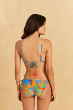 Farm Rio Blue Painted Birds Side Tie Full Bikini Bottom -Farm Rio Shop 317214 03