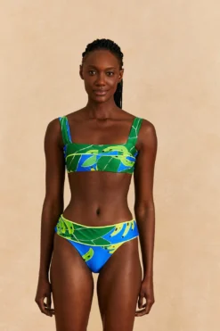 Farm Rio Blue Banana Leaves Full Bikini Bottom