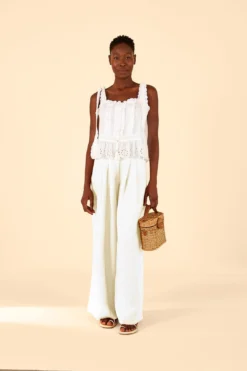Farm Rio Off-White High Waist Pants