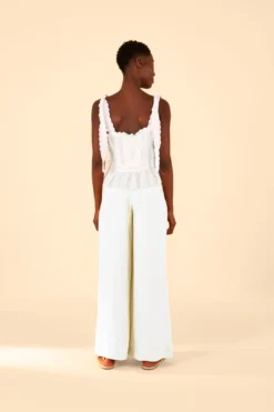 Farm Rio Off-White High Waist Pants -Farm Rio Shop 317222 03