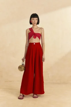 Farm Rio Red High Waist Pants