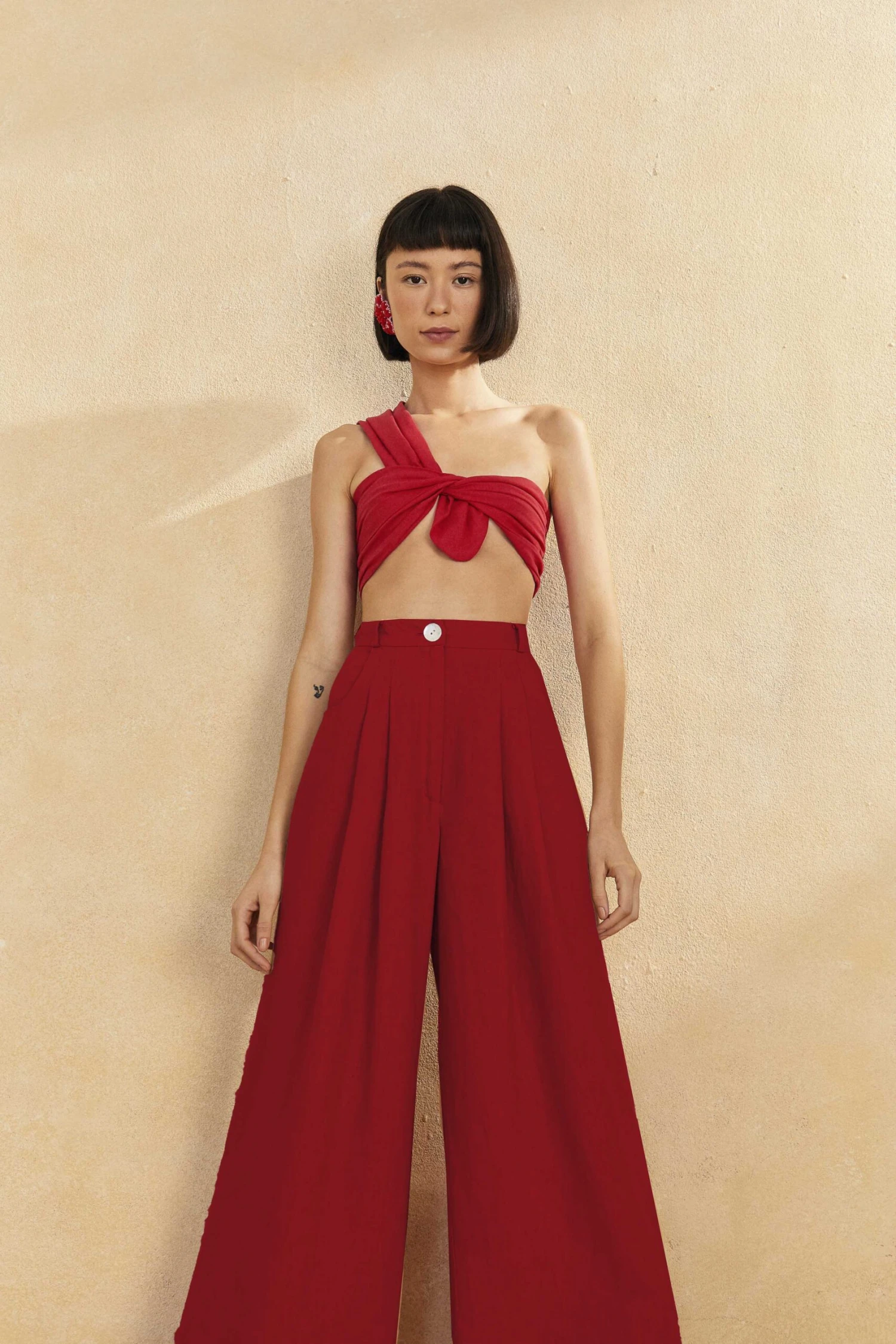 Farm Rio Red High Waist Pants 2 Farm Rio Red High Waist Pants - Image 2