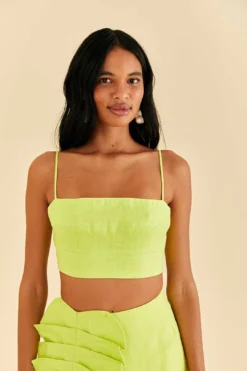Farm Rio Lime Sleeveless Crop Top