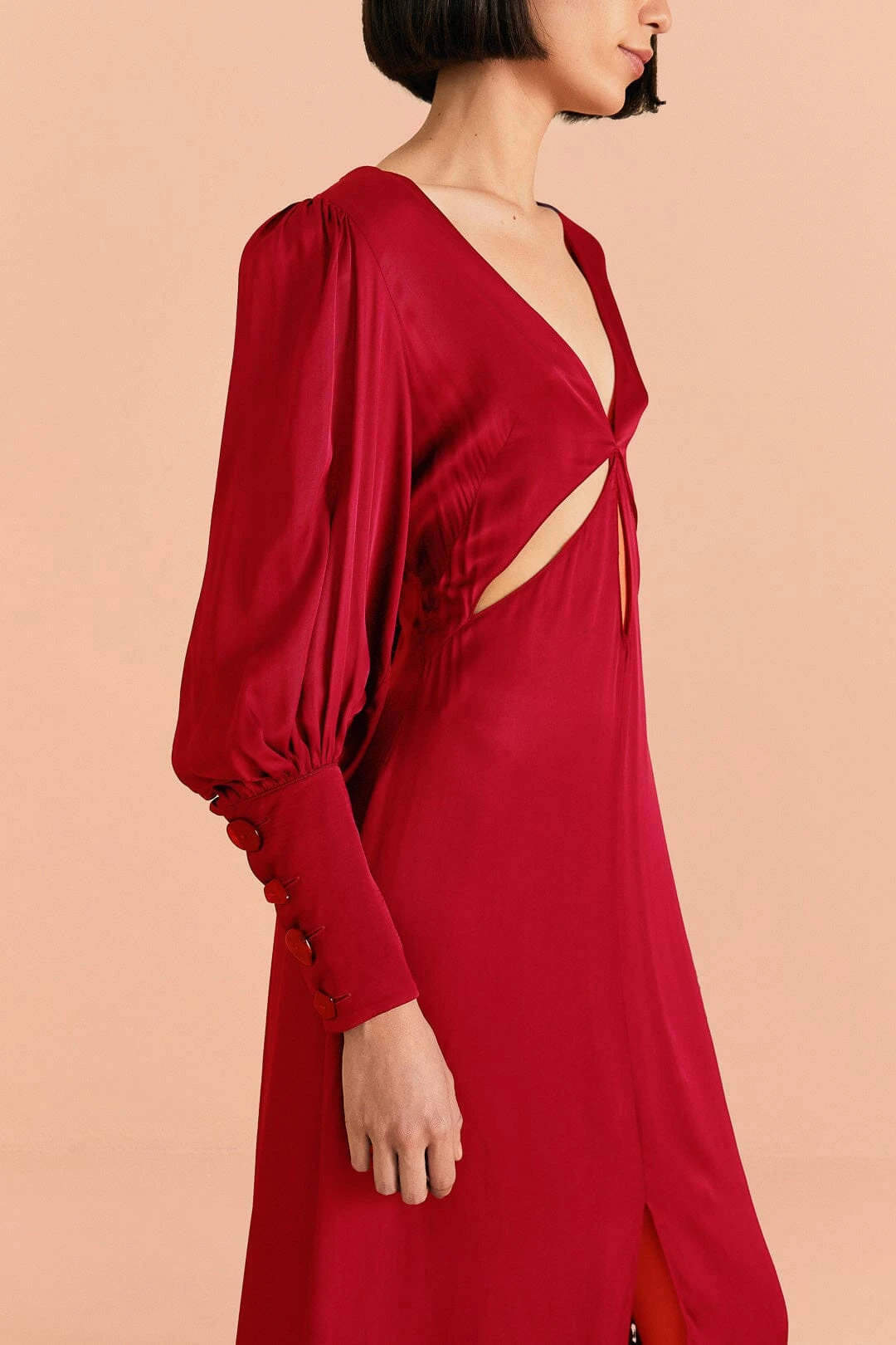 Farm Rio Red Cut Out Long Sleeve Lenzing™ Ecovero™ Viscose Maxi Dress 2 Farm Rio Red Cut Out Long Sleeve Lenzing™ Ecovero™ Viscose Maxi Dress - Image 2