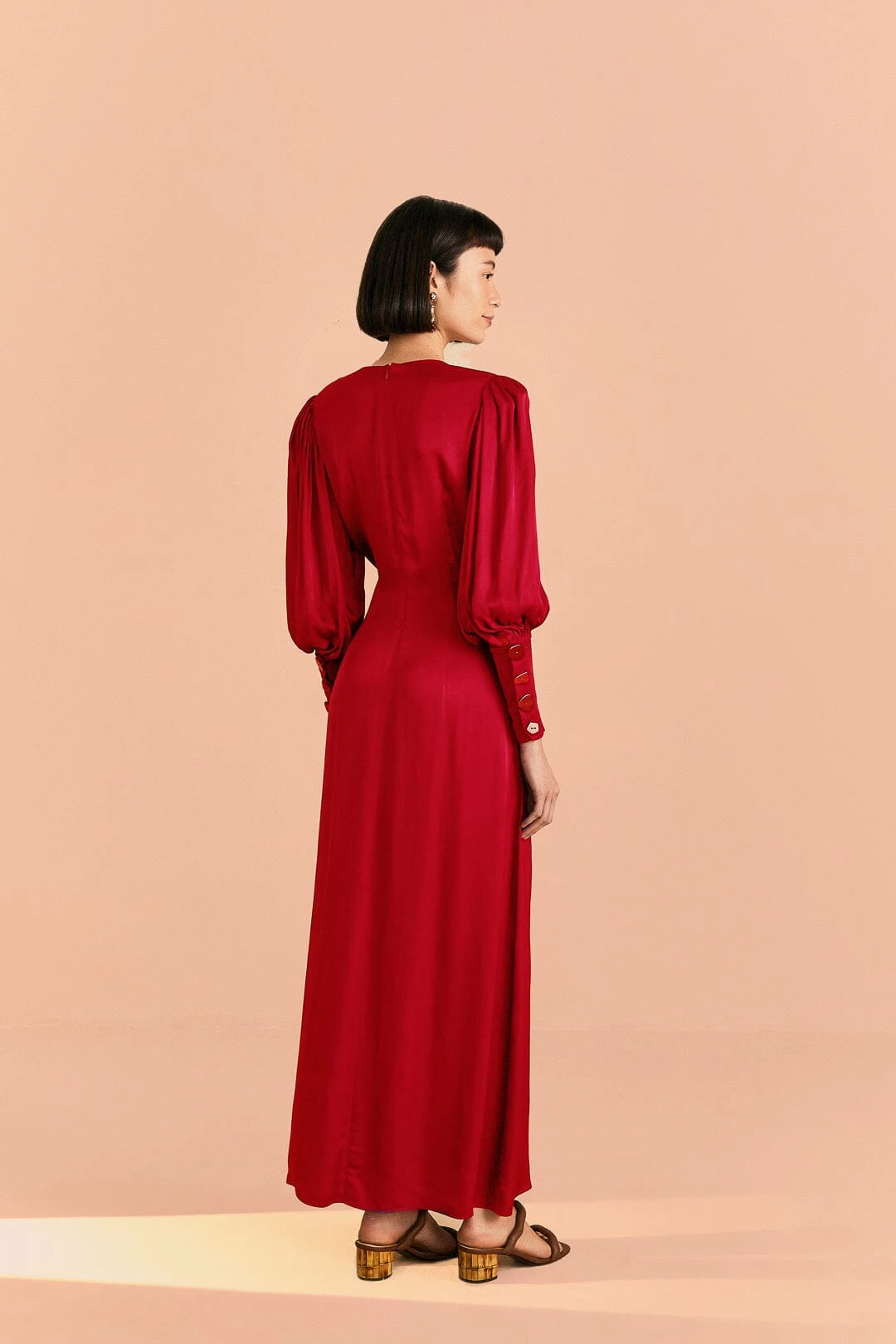 Farm Rio Red Cut Out Long Sleeve Lenzing™ Ecovero™ Viscose Maxi Dress 3 Farm Rio Red Cut Out Long Sleeve Lenzing™ Ecovero™ Viscose Maxi Dress - Image 3