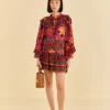 Farm Rio Pink Tropical Tapestry Mini Skirt