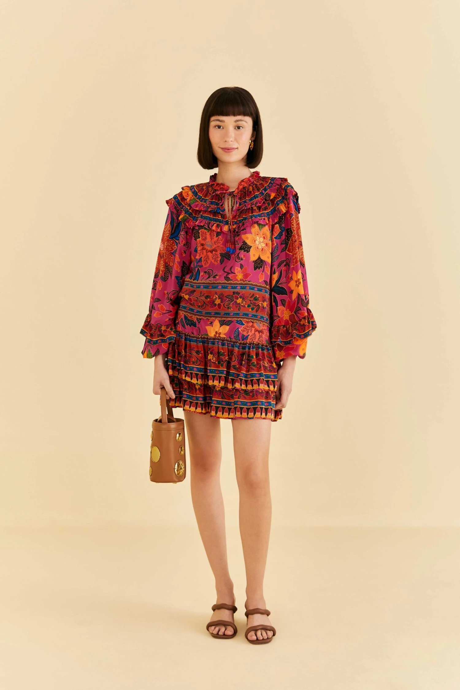 Farm Rio Pink Tropical Tapestry Mini Skirt 1 Farm Rio Pink Tropical Tapestry Mini Skirt