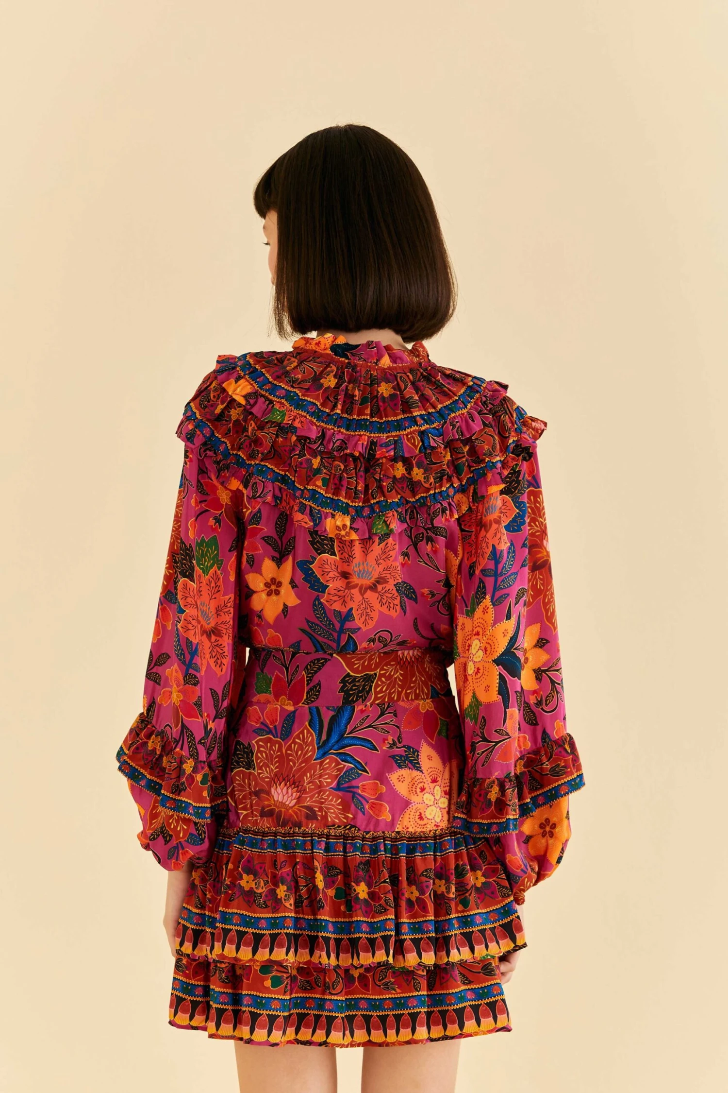 Farm Rio Pink Tropical Tapestry Mini Skirt 4 Farm Rio Pink Tropical Tapestry Mini Skirt - Image 4