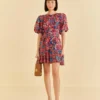 Farm Rio Blush Floral Birds Mini Dress