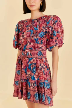 Farm Rio Blush Floral Birds Mini Dress -Farm Rio Shop 318135 05 scaled