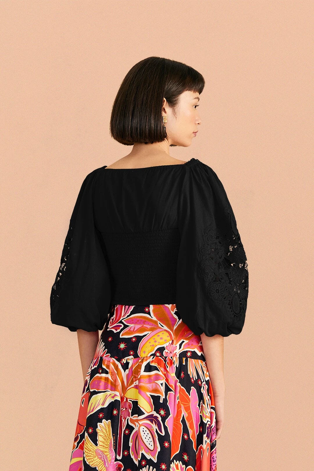 Farm Rio Black Embroidered Blouse 3 Farm Rio Black Embroidered Blouse - Image 3