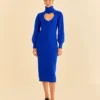 Farm Rio Blue Heart Neckline Knit Dress