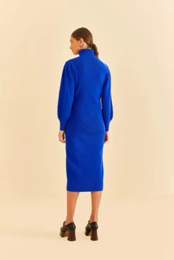 Farm Rio Blue Heart Neckline Knit Dress -Farm Rio Shop 320272 04