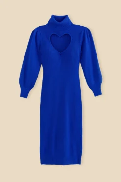 Farm Rio Blue Heart Neckline Knit Dress -Farm Rio Shop 320272 06