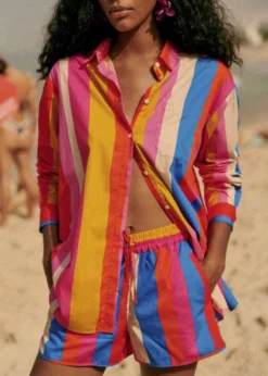 Farm Rio Carioca Stripes Multicolor Kurt Shorts -Farm Rio Shop 321459 04 scaled