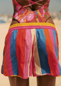 Farm Rio Carioca Stripes Multicolor Kurt Shorts -Farm Rio Shop 321459 05 scaled