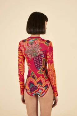 Farm Rio ADIDAS FARM Bodysuit Vivid Berry -Farm Rio Shop HI5231 04 scaled