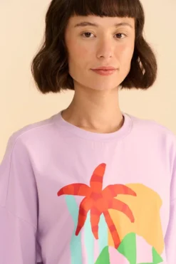 Farm Rio Adidas Farm Gfx Tee Purple -Farm Rio Shop HS1178 03