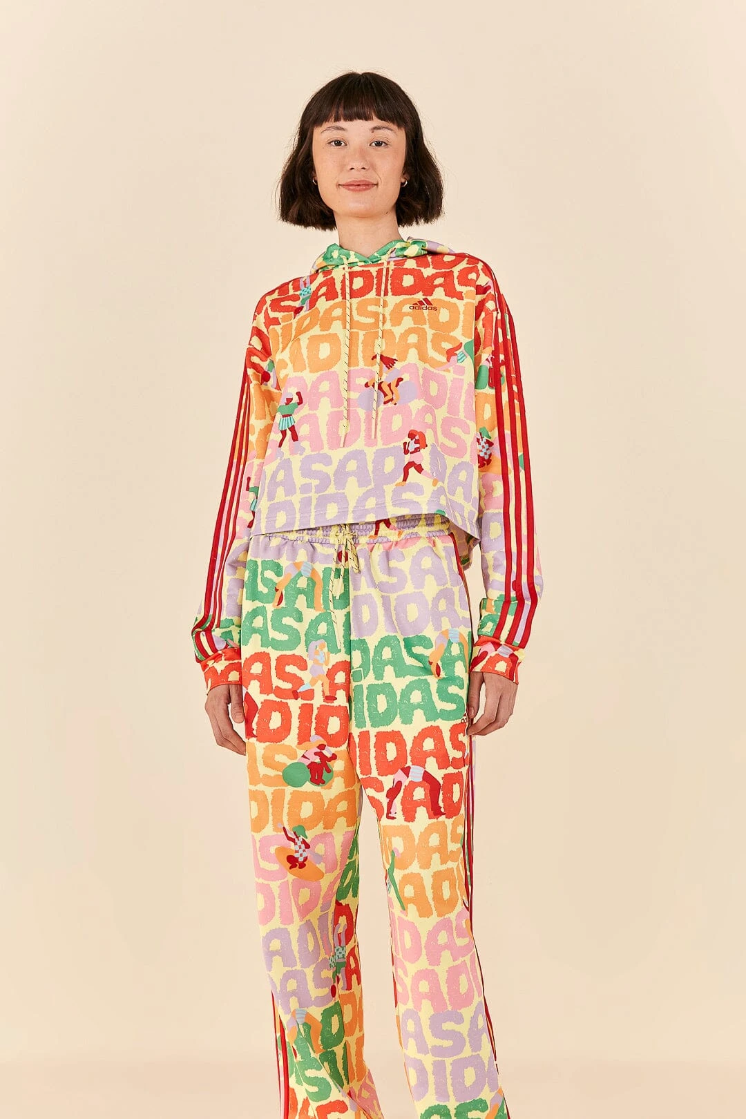 Farm Rio Adidas Farm Trackpants Pearl Citrine 4 Farm Rio Adidas Farm Trackpants Pearl Citrine - Image 4